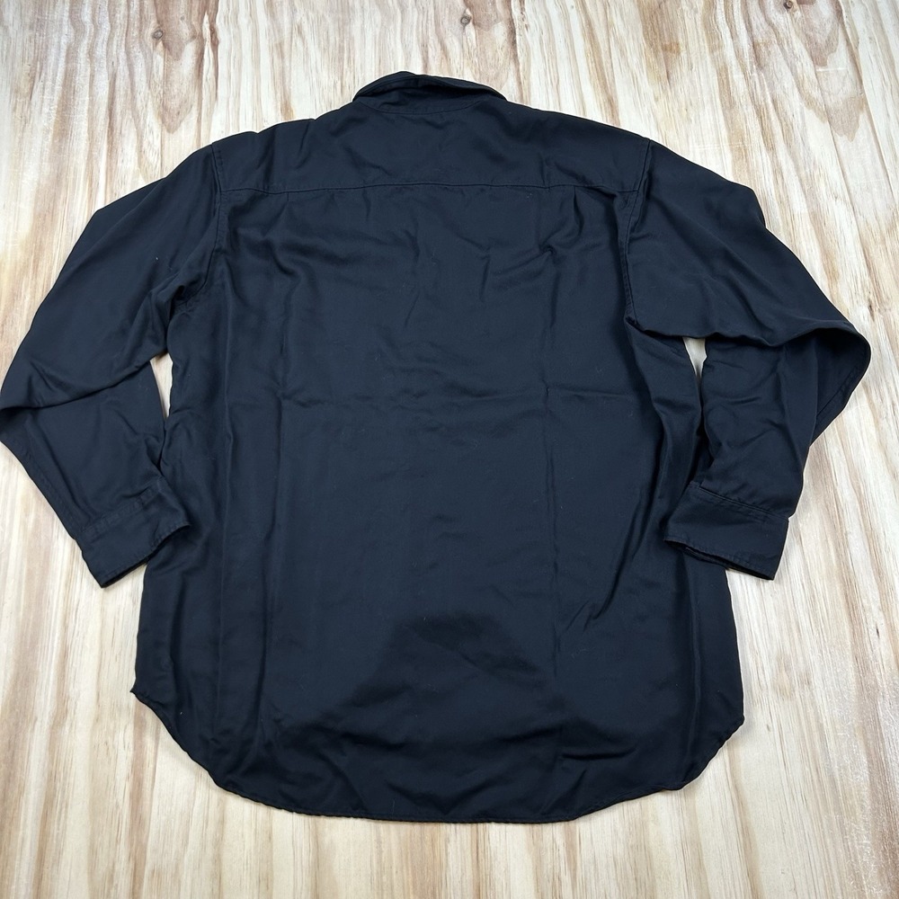 Uniqlo Men's Medium Black Oversized Heavyweight Lyocell Long Sleeve Button Shirt - Picture 5 of 10